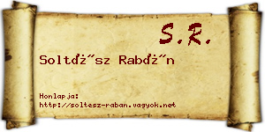 Soltész Rabán névjegykártya